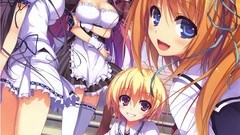 Tie blondes skirts anime girls blue eyes maids seifuku tomose 