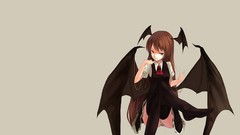 Tie red eyes skirts smiling anime girls touhou video games 