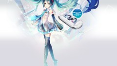 Tie tattoos skirts long hair anime girls hatsune miku vocaloid 