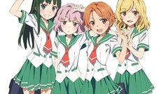 Tie white background Bags blondes pink hair smiling long hair 