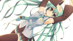 Tie white background skirts anime girls hatsune miku vocaloid 
