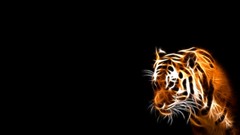 Tigers Fractalius black background