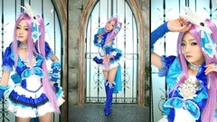 Tile dress yellow eyes cosplay Spiral Cats Team miyuko