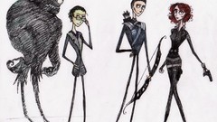 Tim Burton fan art The Avengers artwork clint barton Natasha 