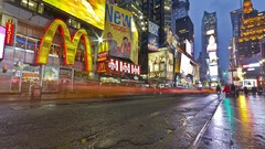 Times Square colors multicolor streets mcdonalds cityscapes new 