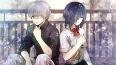 Tokyo Ghoul Kirishima Touka Kaneki Ken Anime anime boys sitting