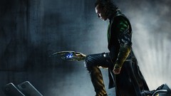Tom hiddleston loki artwork kneeling sceptres The Avengers 
