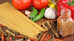 Tomatoes spaghetti spices garlic