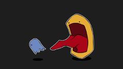 Tongue ghosts open mouth