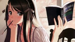 tony taka anime girls long hair brunette Books women indoors