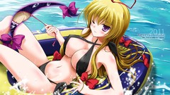 Touhou bikini cleavage long