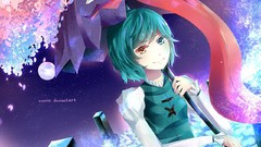 Touhou cherry blossoms night