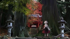 Touhou forests leaves shrine