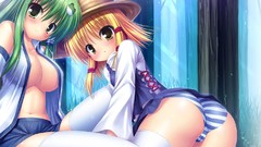 Touhou panties cleavage miko