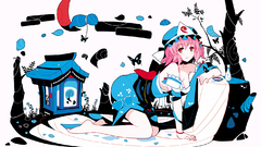 Touhou pink hair red