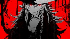 Touhou red long hair