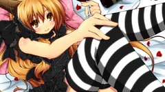 Touhou redheads bottles horns