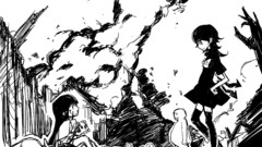 Touhou thigh highs monochrome