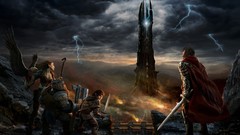Tower Hobbits elves Warriors human dwarfs the lord of the rings 