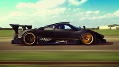 Track cars Speed supercar Pagani races zonda r