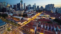 Traffic lights cityscapes long time exposure
