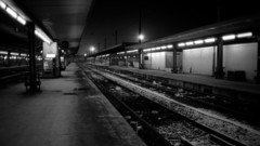 Train stations grayscale vending