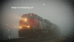 Trains fog railroad tracks