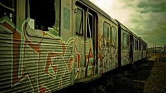 Trains graffiti decay