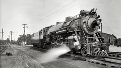 Trains grayscale monochrome steam