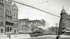 Trains monochrome railroads Old