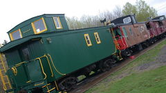 Trains railroad tracks caboose