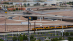 Trains railroad tracks tilt-shift