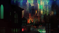 transistor cityscape video games video game art