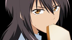 Transparent bread anime girls brown eyes brunettes maids 