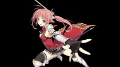 Transparent gloves pink hair long hair yellow eyes yuuki hagure 