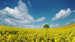 Tree field landscape single