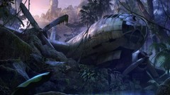 Trees Aircraft crashed artwork wrecks