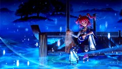 Trees Animals night water blue dark Dogs spirit Boats dress red 