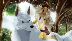 Trees Anime Wolves princess mononoke studio ghibli San 