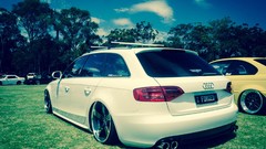 Trees Audi white cars skies Audi RS6 Avant