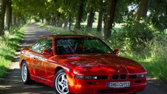 Trees cars BMW red cars BMW 8 Series
