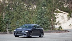 Trees cars Mitsubishi roads vehicles mitsubishi lancer front 