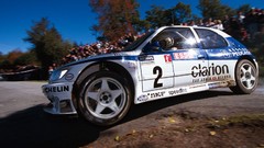 Trees cars rally Peugeot