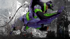 Trees cars school uniforms short hair neon genesis evangelion 