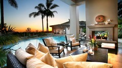 Trees chairs palm trees