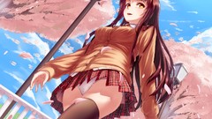 Trees clouds Bags red eyes Lamps schoolgirls skirts long hair 