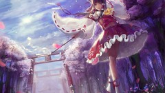 Trees clouds gate socks staff Ribbons red dress bows skirts 