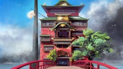 Trees clouds Japan spirit Anime Spirited Away bathroom House 