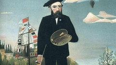 Trees clouds Men Eiffel Tower Boats French Flags paintings 