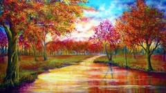 Trees colors September rivers vibrant
